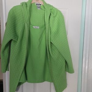 Jones Studio Green Sweater Cardigan Set